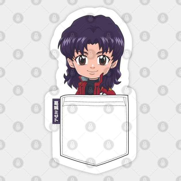 Misato Pocket Chibi Sticker by TeeTowArt